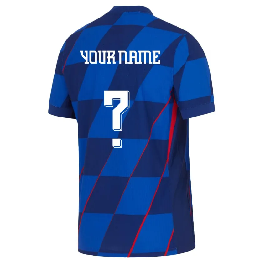 Danxen Kinder Kroatien Ihren Namen #0 Blau Auswärtstrikot Trikot 24-26 T-Shirt