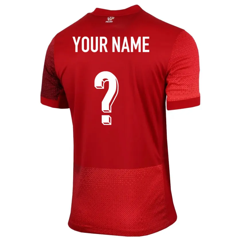 Danxen Kinder Polen Ihren Namen #0 Rot Auswärtstrikot Trikot 24-26 T-Shirt