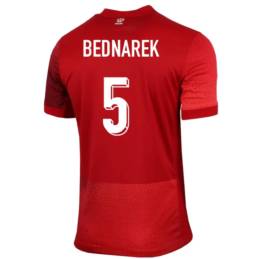 Danxen Kinder Polen Jan Bednarek #5 Rot Auswärtstrikot Trikot 24-26 T-Shirt
