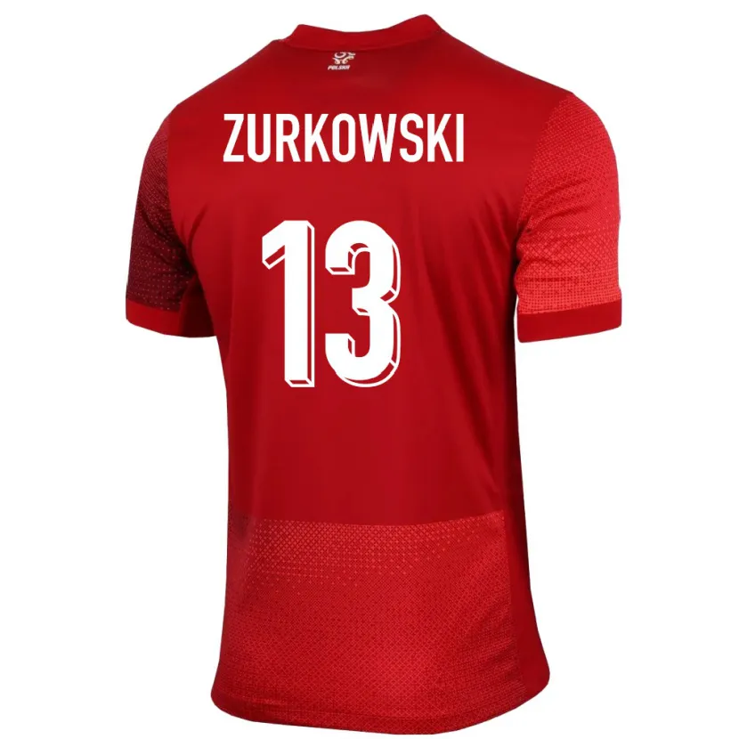 Danxen Kinder Polen Szymon Zurkowski #13 Rot Auswärtstrikot Trikot 24-26 T-Shirt
