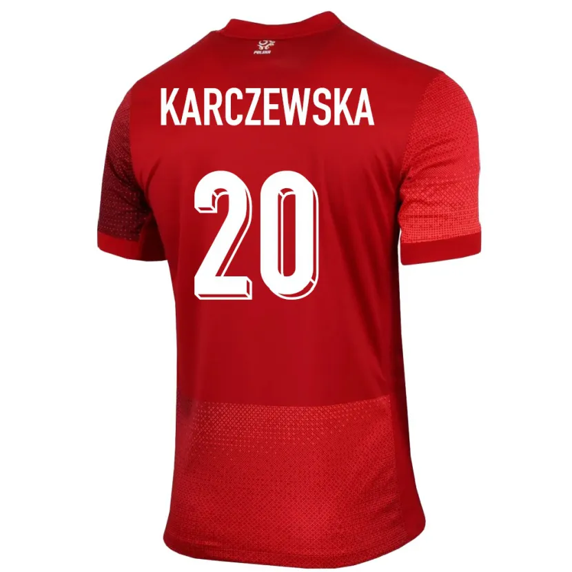 Danxen Kinder Polen Nikola Karczewska #20 Rot Auswärtstrikot Trikot 24-26 T-Shirt