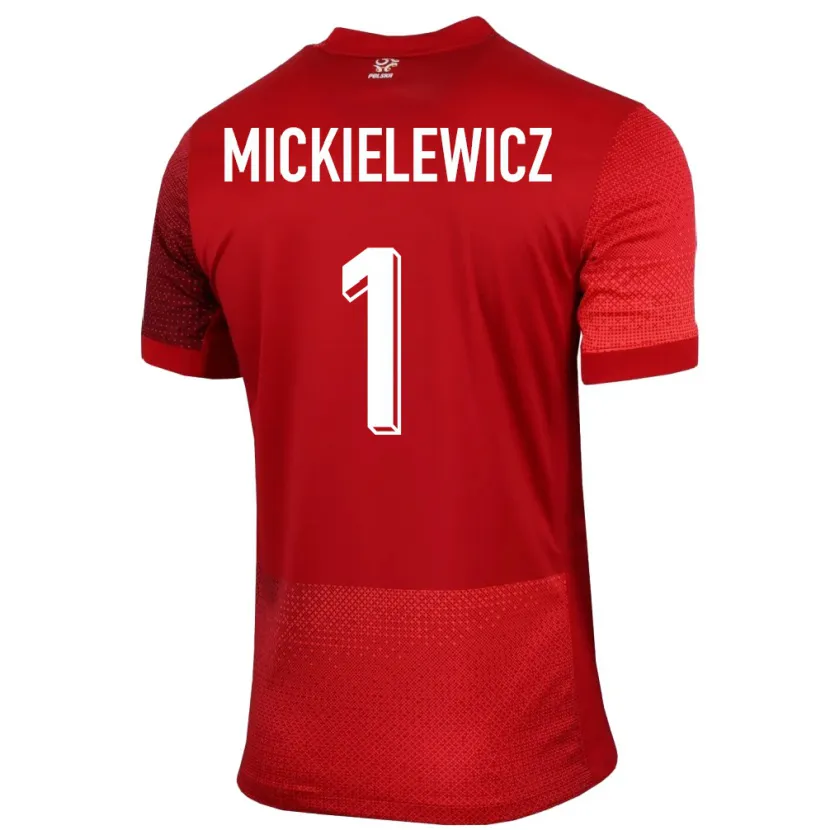 Danxen Kinder Polen Aleksander Mickielewicz #1 Rot Auswärtstrikot Trikot 24-26 T-Shirt