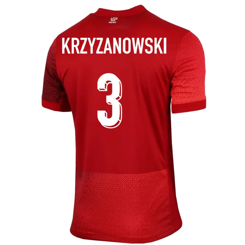 Danxen Kinder Polen Jakub Krzyzanowski #3 Rot Auswärtstrikot Trikot 24-26 T-Shirt