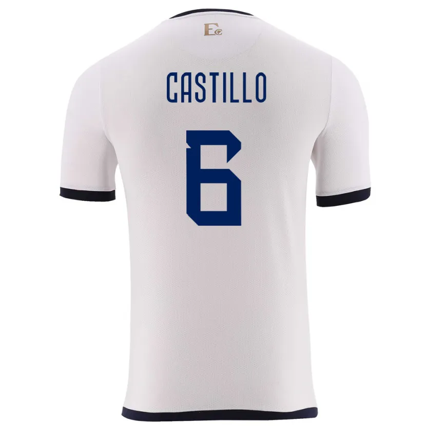 Danxen Kinder Ecuador Byron Castillo #6 Weiß Auswärtstrikot Trikot 24-26 T-Shirt