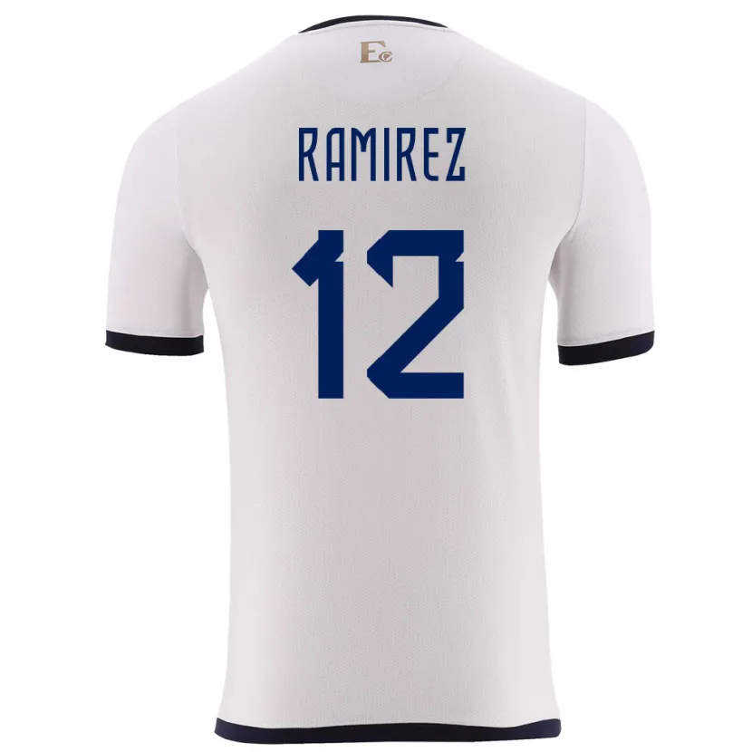 Danxen Kinder Ecuador Moises Ramirez #12 Weiß Auswärtstrikot Trikot 24-26 T-Shirt