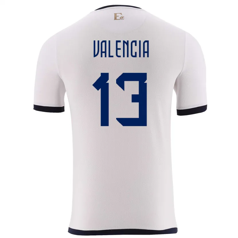 Danxen Kinder Ecuador Enner Valencia #13 Weiß Auswärtstrikot Trikot 24-26 T-Shirt