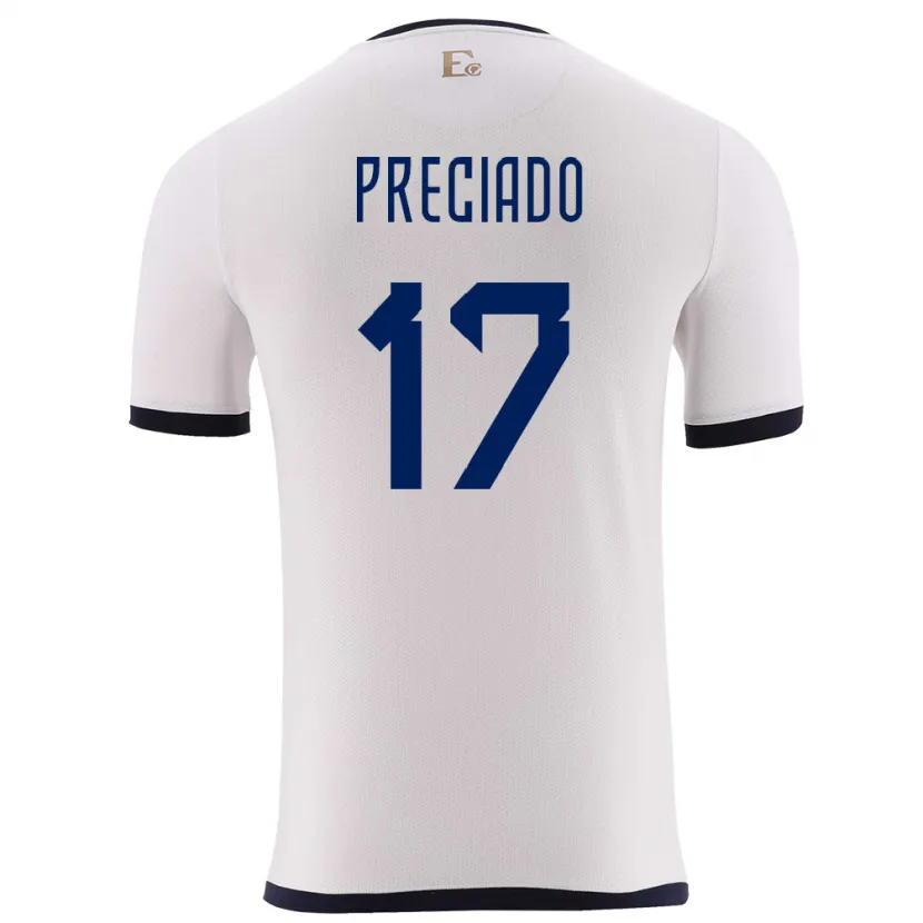 Danxen Kinder Ecuador Angelo Preciado #17 Weiß Auswärtstrikot Trikot 24-26 T-Shirt