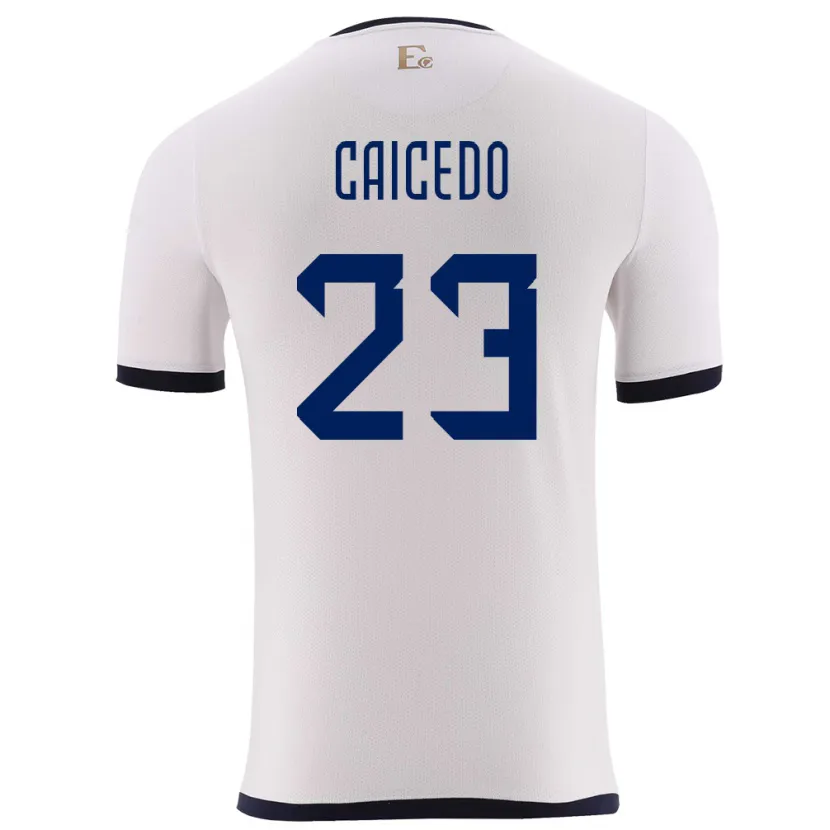 Danxen Kinder Ecuador Moises Caicedo #23 Weiß Auswärtstrikot Trikot 24-26 T-Shirt
