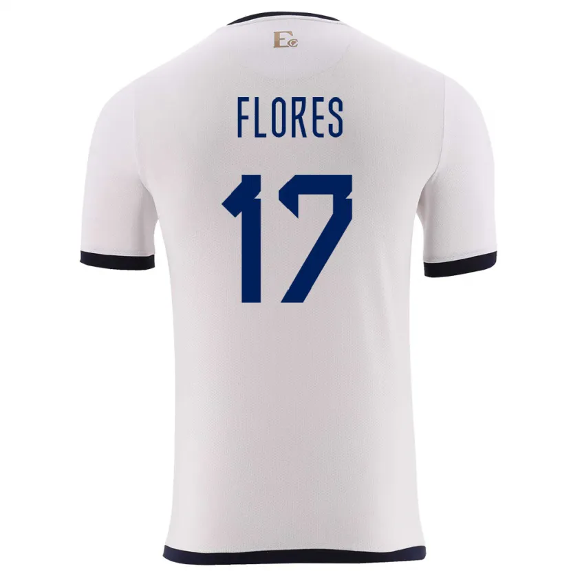 Danxen Kinder Ecuador Karen Flores #17 Weiß Auswärtstrikot Trikot 24-26 T-Shirt