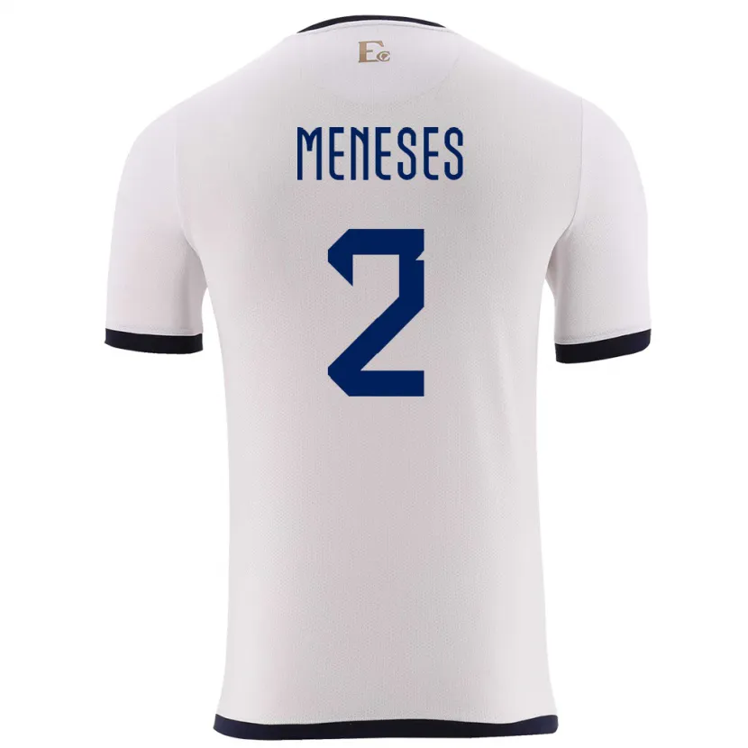 Danxen Kinder Ecuador Randy Meneses #2 Weiß Auswärtstrikot Trikot 24-26 T-Shirt