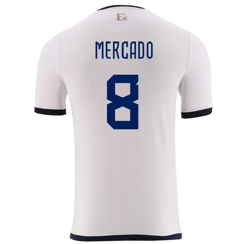 Danxen Kinder Ecuador Patrik Mercado #8 Weiß Auswärtstrikot Trikot 24-26 T-Shirt