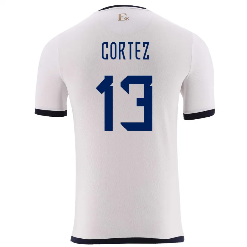 Danxen Kinder Ecuador Steven Cortez #13 Weiß Auswärtstrikot Trikot 24-26 T-Shirt