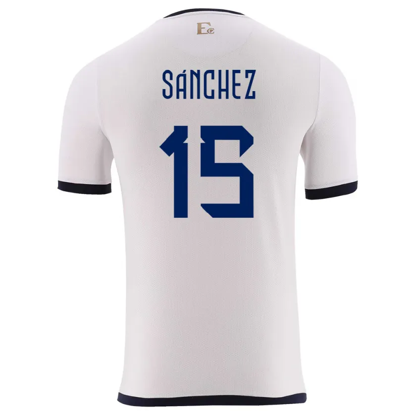 Danxen Kinder Ecuador Juan Sanchez #15 Weiß Auswärtstrikot Trikot 24-26 T-Shirt