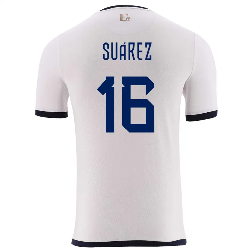 Danxen Kinder Ecuador Ariel Suarez #16 Weiß Auswärtstrikot Trikot 24-26 T-Shirt