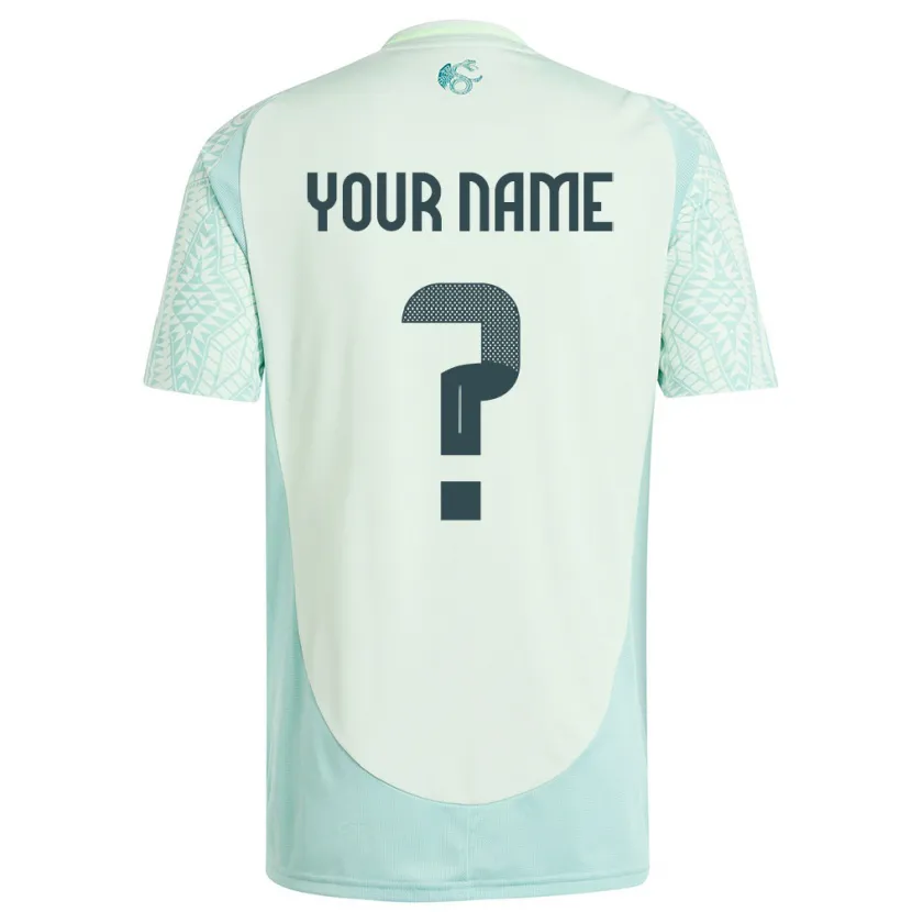 Danxen Kinder Mexiko Ihren Namen #0 Leinengrün Auswärtstrikot Trikot 24-26 T-Shirt