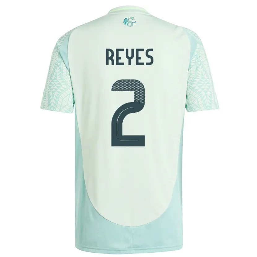 Danxen Kinder Mexiko Luis Reyes #2 Leinengrün Auswärtstrikot Trikot 24-26 T-Shirt