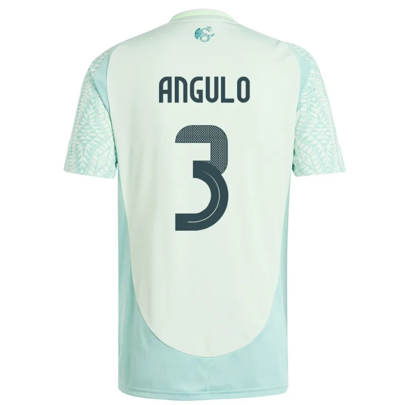 Danxen Kinder Mexiko Jesus Angulo #3 Leinengrün Auswärtstrikot Trikot 24-26 T-Shirt