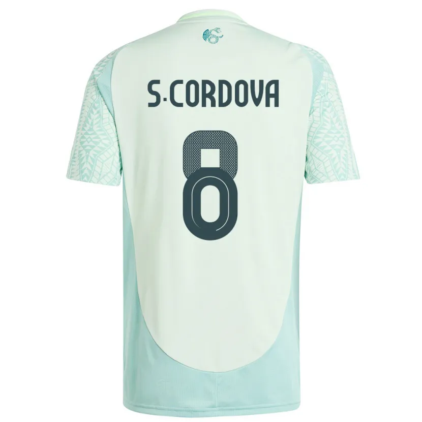 Danxen Kinder Mexiko Sebastian Cordova #8 Leinengrün Auswärtstrikot Trikot 24-26 T-Shirt