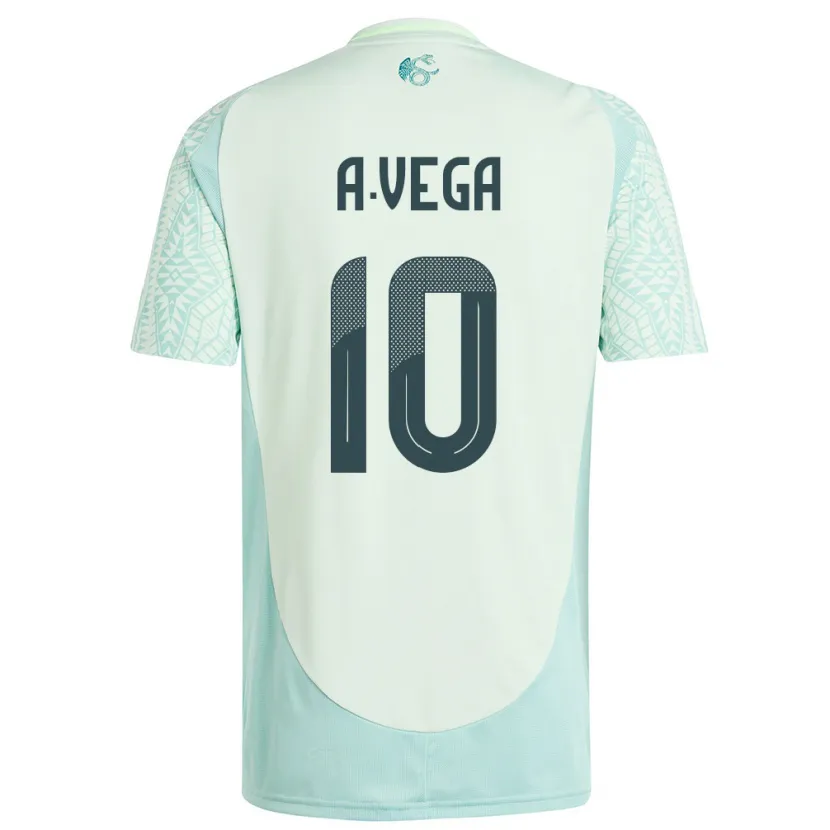 Danxen Kinder Mexiko Alexis Vega #10 Leinengrün Auswärtstrikot Trikot 24-26 T-Shirt