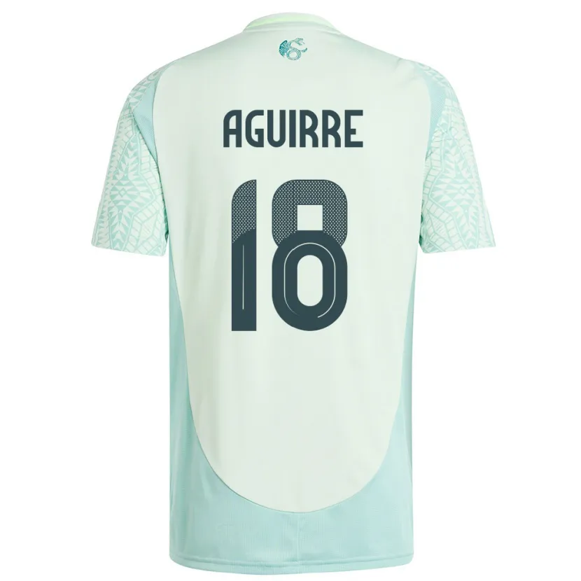 Danxen Kinder Mexiko Eduardo Aguirre #18 Leinengrün Auswärtstrikot Trikot 24-26 T-Shirt
