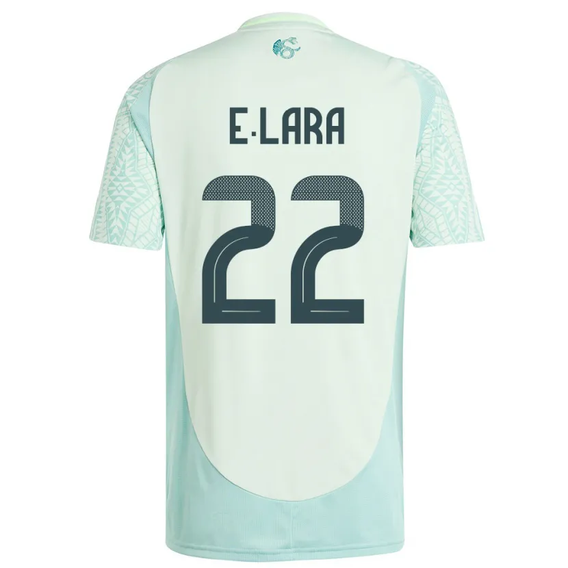 Danxen Kinder Mexiko Emilio Lara #22 Leinengrün Auswärtstrikot Trikot 24-26 T-Shirt