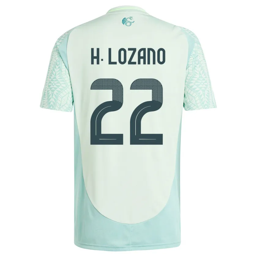 Danxen Kinder Mexiko Hirving Lozano #22 Leinengrün Auswärtstrikot Trikot 24-26 T-Shirt