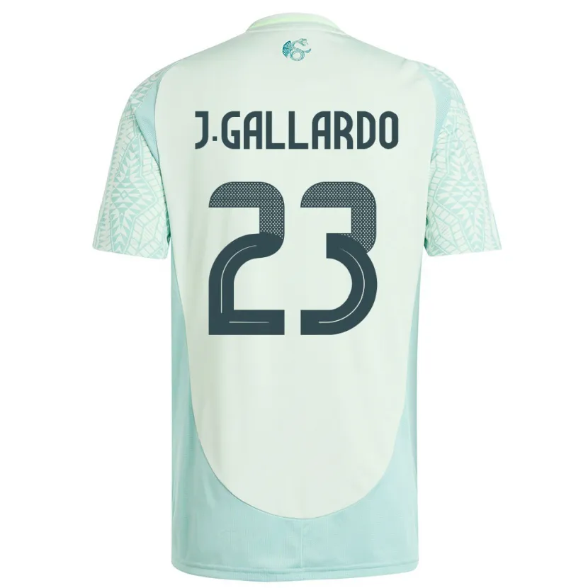 Danxen Kinder Mexiko Jesus Gallardo #23 Leinengrün Auswärtstrikot Trikot 24-26 T-Shirt