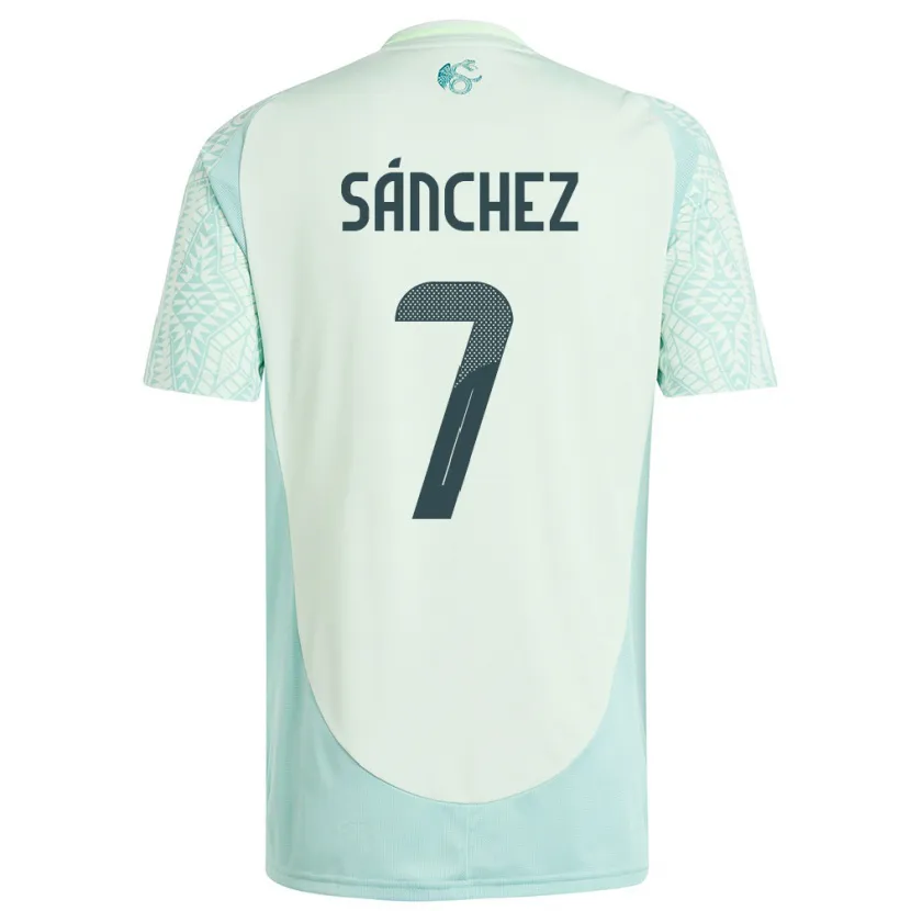 Danxen Kinder Mexiko Maria Sanchez #7 Leinengrün Auswärtstrikot Trikot 24-26 T-Shirt