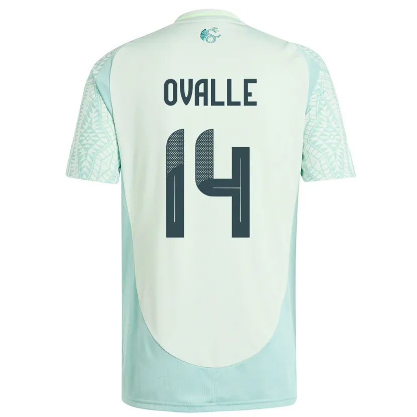 Danxen Kinder Mexiko Jacqueline Ovalle #14 Leinengrün Auswärtstrikot Trikot 24-26 T-Shirt