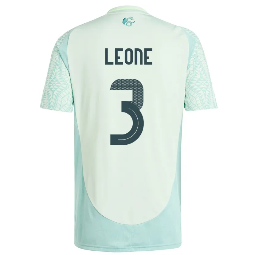 Danxen Kinder Mexiko Antonio Leone #3 Leinengrün Auswärtstrikot Trikot 24-26 T-Shirt