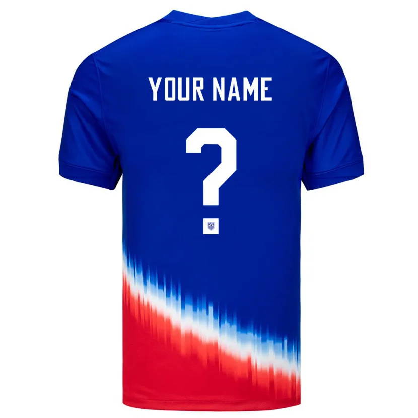 Danxen Kinder Vereinigte Staaten Ihren Namen #0 Blau Auswärtstrikot Trikot 24-26 T-Shirt