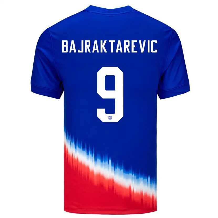 Danxen Kinder Vereinigte Staaten Esmir Bajraktarevic #9 Blau Auswärtstrikot Trikot 24-26 T-Shirt