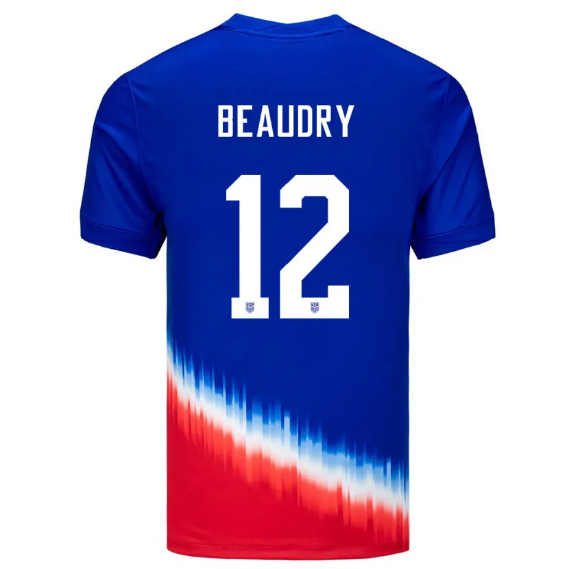 Danxen Kinder Vereinigte Staaten Adam Beaudry #12 Blau Auswärtstrikot Trikot 24-26 T-Shirt