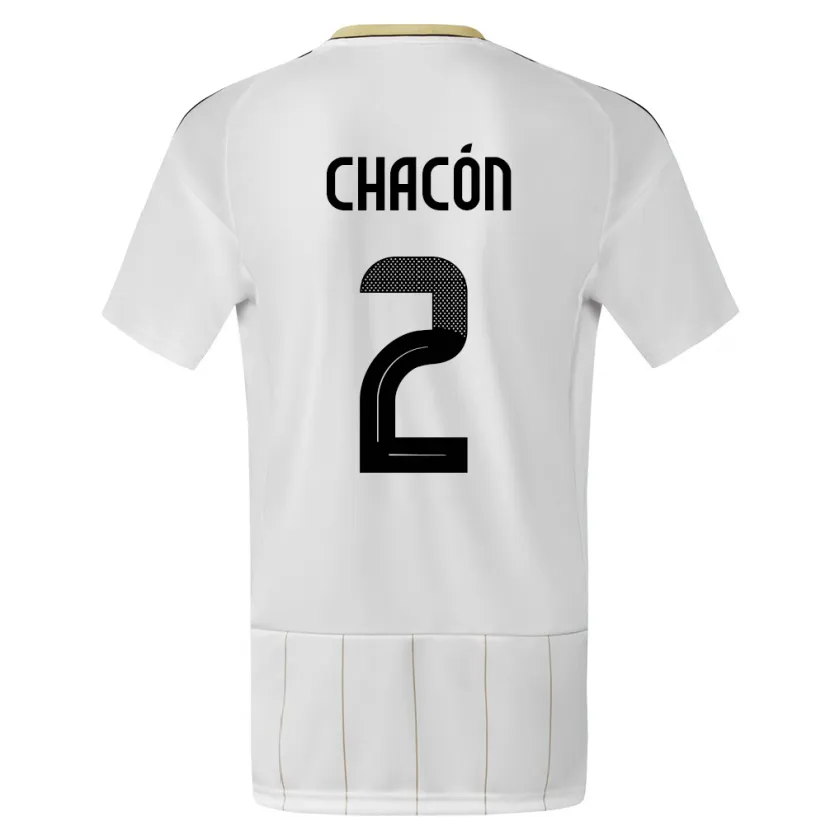 Danxen Kinder Costa Rica Daniel Chacon #2 Weiß Auswärtstrikot Trikot 24-26 T-Shirt