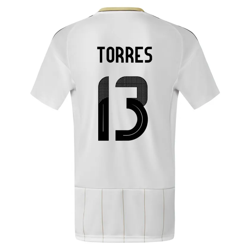 Danxen Kinder Costa Rica Gerson Torres #13 Weiß Auswärtstrikot Trikot 24-26 T-Shirt
