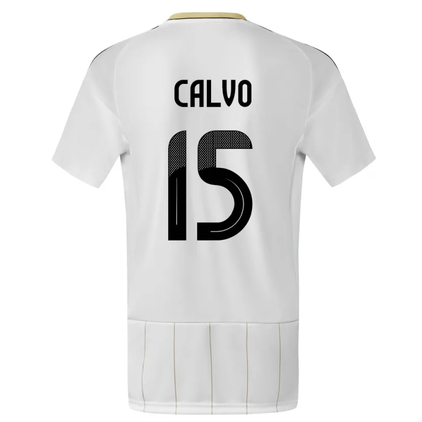 Danxen Kinder Costa Rica Francisco Calvo #15 Weiß Auswärtstrikot Trikot 24-26 T-Shirt