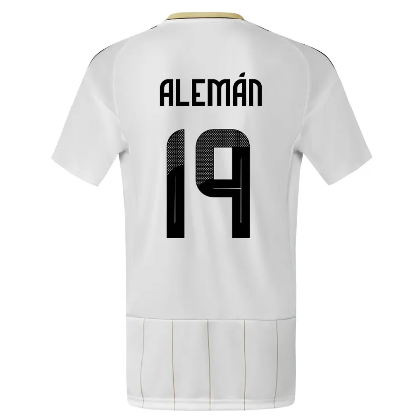 Danxen Kinder Costa Rica Fabricio Aleman #19 Weiß Auswärtstrikot Trikot 24-26 T-Shirt