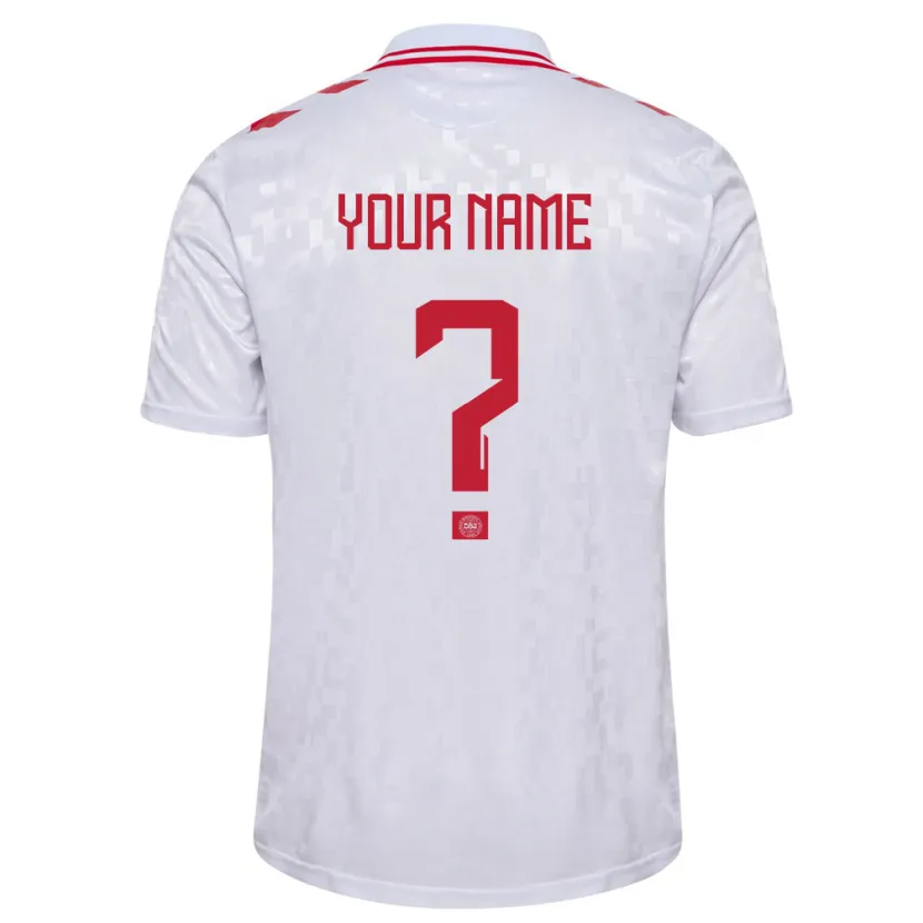 Danxen Kinder Dänemark Ihren Namen #0 Weiß Auswärtstrikot Trikot 24-26 T-Shirt
