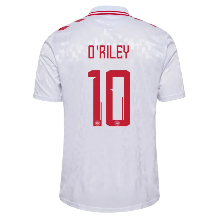 Danxen Kinder Dänemark Matt O'riley #10 Weiß Auswärtstrikot Trikot 24-26 T-Shirt