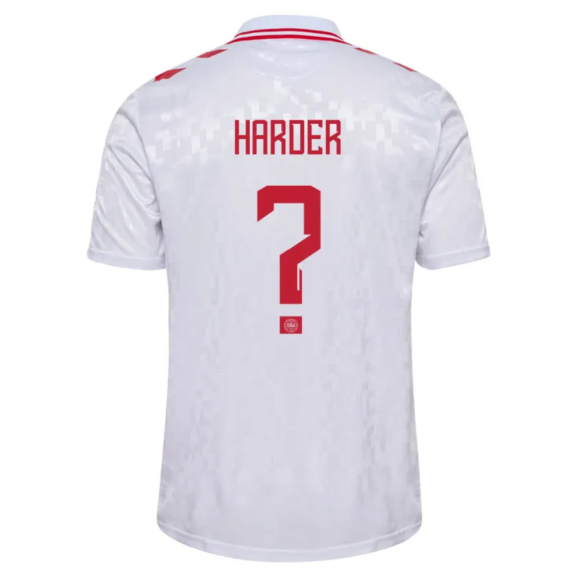 Danxen Kinder Dänemark Conrad Harder #0 Weiß Auswärtstrikot Trikot 24-26 T-Shirt