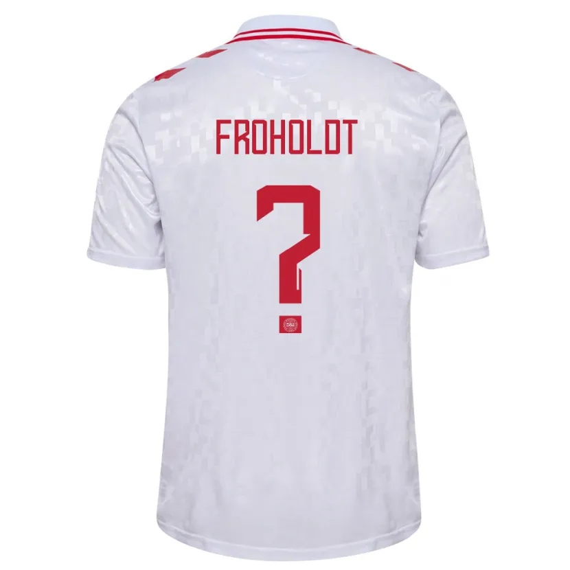Danxen Kinder Dänemark Victor Froholdt #0 Weiß Auswärtstrikot Trikot 24-26 T-Shirt
