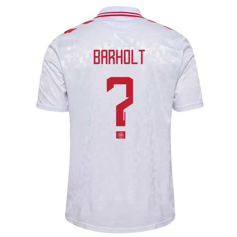 Danxen Kinder Dänemark Noah Barholt #0 Weiß Auswärtstrikot Trikot 24-26 T-Shirt