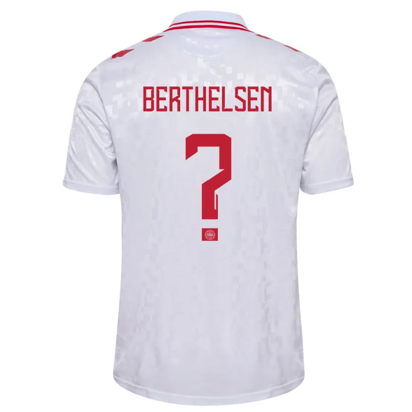 Danxen Kinder Dänemark Villum Berthelsen #0 Weiß Auswärtstrikot Trikot 24-26 T-Shirt