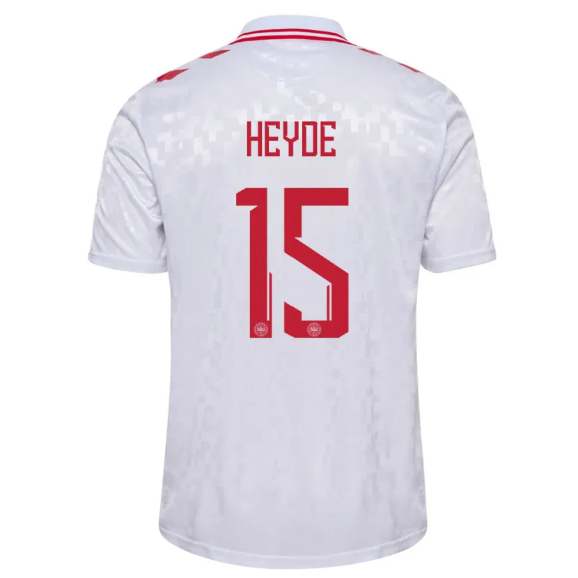 Danxen Kinder Dänemark Malte Heyde #15 Weiß Auswärtstrikot Trikot 24-26 T-Shirt