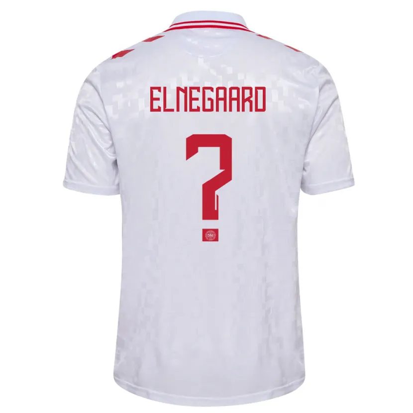 Danxen Kinder Dänemark Tobias Elnegaard #0 Weiß Auswärtstrikot Trikot 24-26 T-Shirt