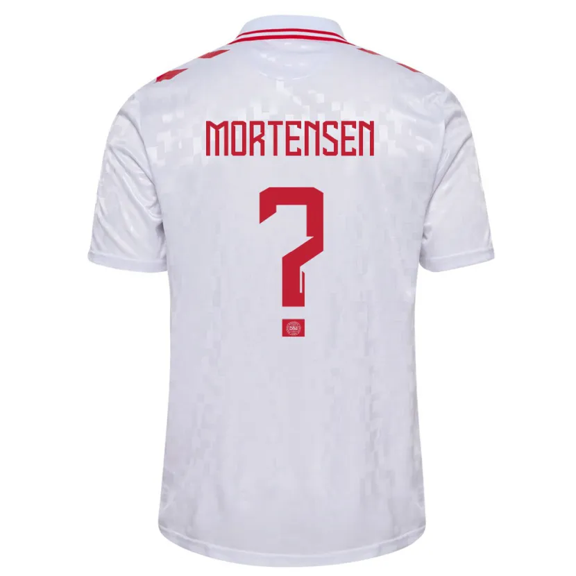 Danxen Kinder Dänemark Malthe Mortensen #0 Weiß Auswärtstrikot Trikot 24-26 T-Shirt