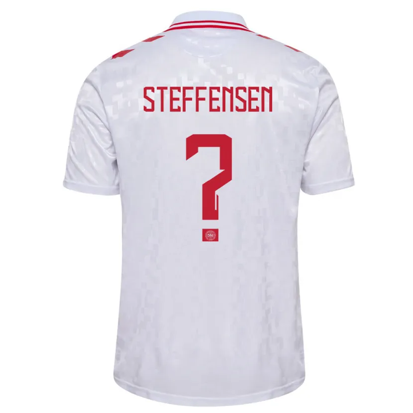 Danxen Kinder Dänemark Mark Steffensen #0 Weiß Auswärtstrikot Trikot 24-26 T-Shirt