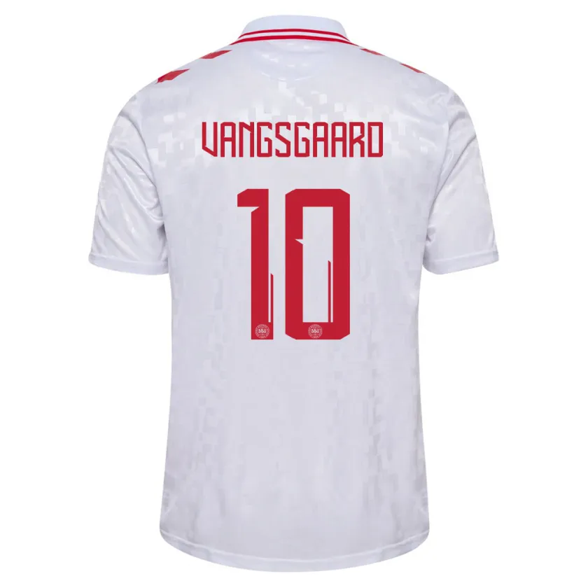 Danxen Kinder Dänemark Amalie Vangsgaard #10 Weiß Auswärtstrikot Trikot 24-26 T-Shirt