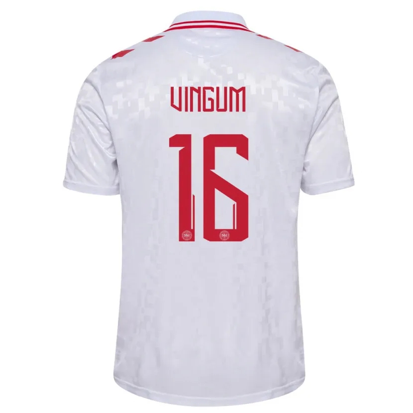 Danxen Kinder Dänemark Alberte Vingum #16 Weiß Auswärtstrikot Trikot 24-26 T-Shirt