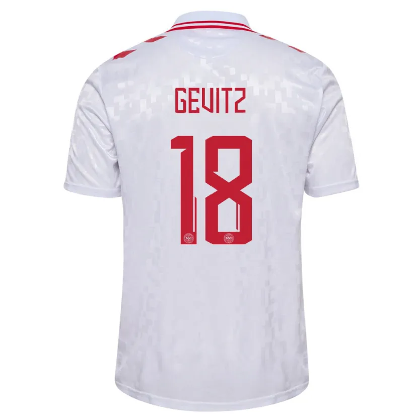 Danxen Kinder Dänemark Luna Gevitz #18 Weiß Auswärtstrikot Trikot 24-26 T-Shirt